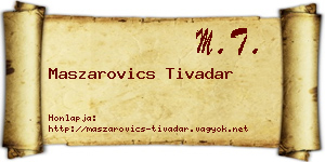 Maszarovics Tivadar névjegykártya