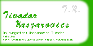 tivadar maszarovics business card